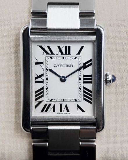 No Reserve - 2017 Cartier Tank Solo 27.4MM Quartz Silver Dial Steel Bracelet (W5200014)