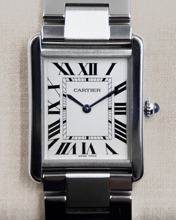 No Reserve - 2017 Cartier Tank Solo 27.4MM Quartz Silver Dial Steel Bracelet (W5200014)