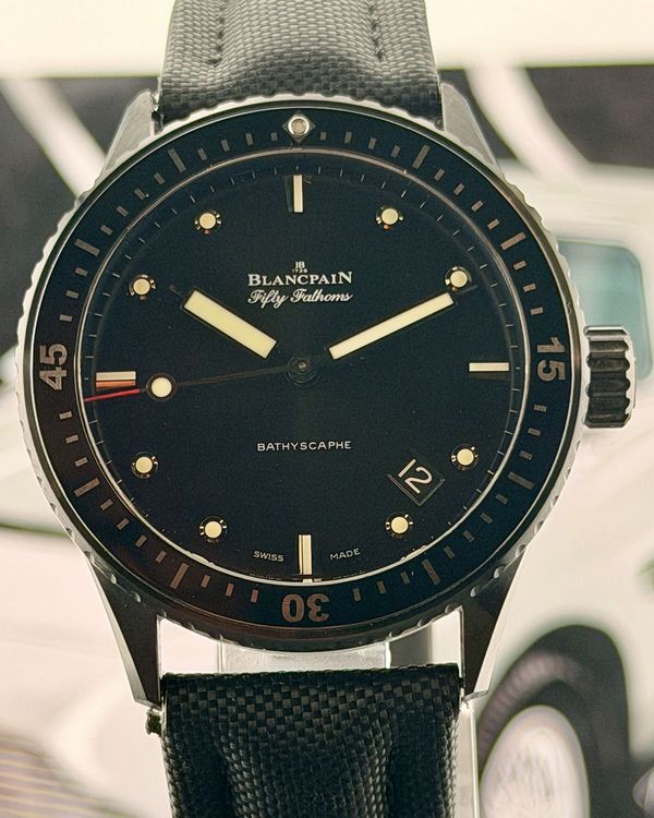 2024 Blancpain Fifty Fathoms Bathyscaphe 43.6MM Black Dial Textile Strap (5000-0130-B52A)