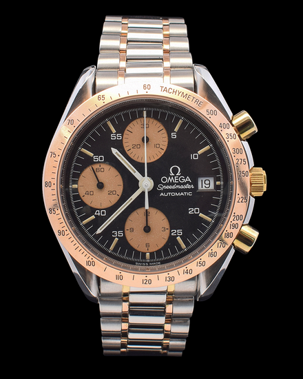 Omega Speedmaster Date 39MM Black Dial Two-Tone Bracelet (3316.50)