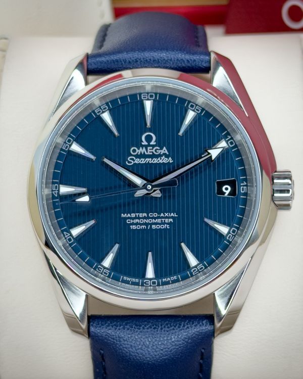 No Reserve - 2023 Omega Seamaster Aqua Terra 150M 38.5MM Blue Dial Leather Strap (231.13.39.21.03.001)