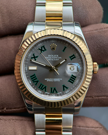 2014 Rolex Datejust II "Wimbledon" 41MM Slate Dial Two-Tone Oyster Bracelet (116333)