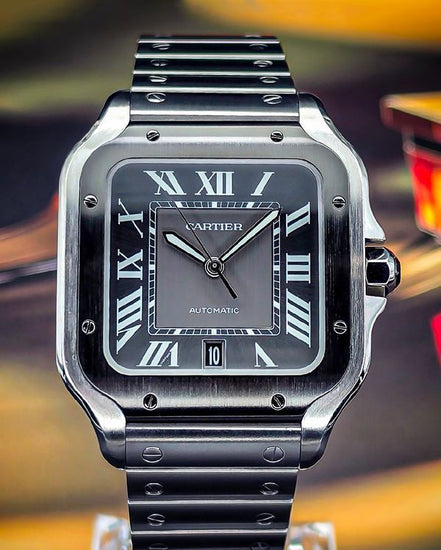 2024 Cartier Santos De Cartier Large 39.8MM Anthracite Dial Steel Bracelet (WSSA0037)