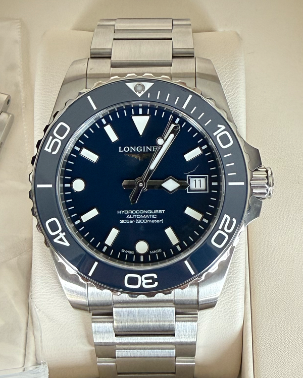 2026 Longines HydroConquest 39MM Blue Dial Steel Bracelet (L3.779.4.96.6)