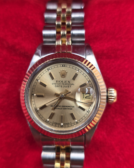 Rolex Lady-Datejust 26MM Champagne Dial Two-Tone Jubilee Bracelet (6917)