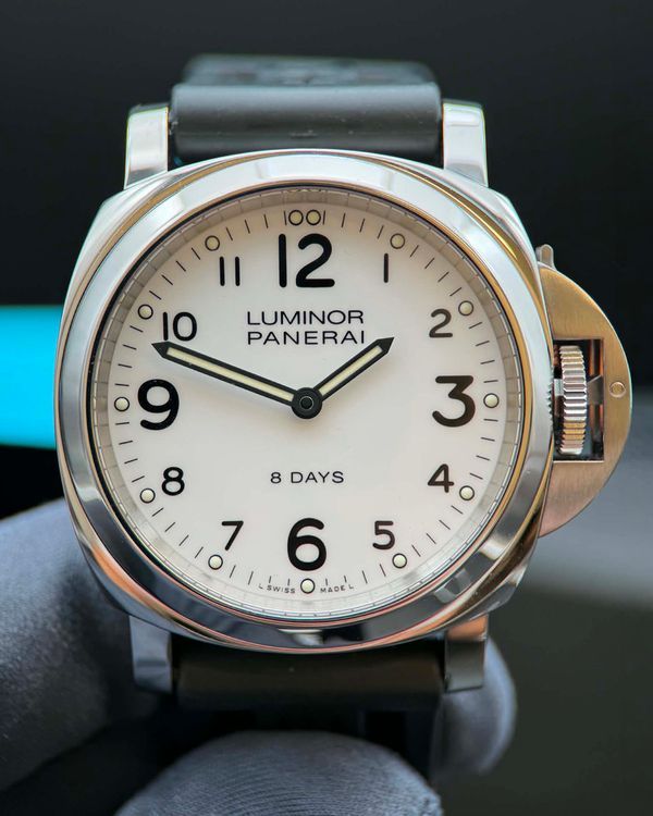 2015 Panerai Luminor Base 8 Days 44MM White Dial Rubber Strap (PAM00561)