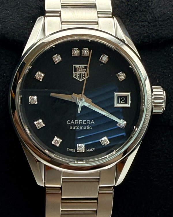 2025 Tag Heuer Carrera 28MM Black Dial Steel Bracelet (WAR2413.BA0776)
