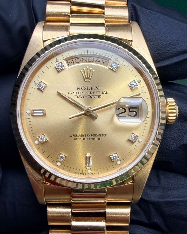 Rolex Day-Date 36MM Champagne Dial Yellow Gold President Bracelet (18038)