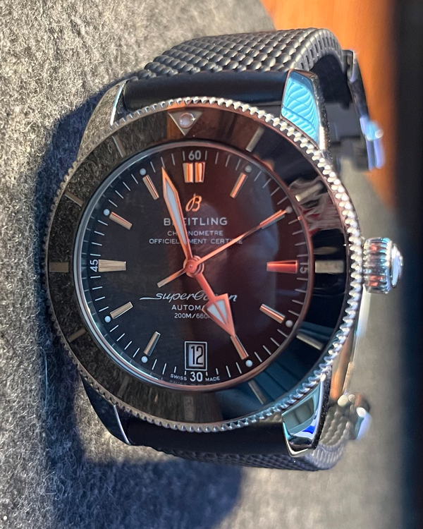 2019 Breitling Superocean Heritage II 42MM Black Dial Ruber Strap (AB2010121B1S1)