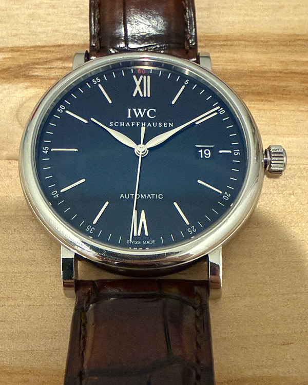 2015 IWC Schaffhausen Portofino 40MM Black Dial Leather Strap (IW356502)