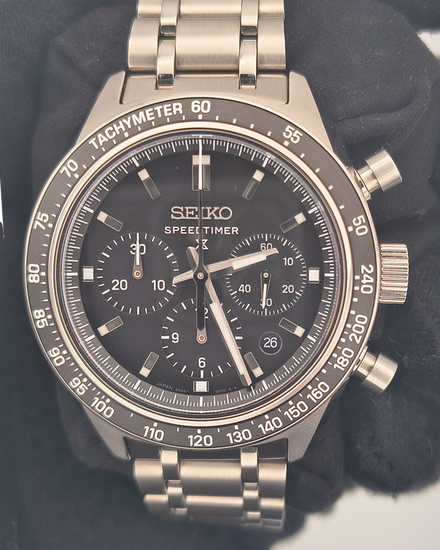 2026 Seiko Prospex Speedtimer 42MM Black Dial Steel Bracelet (SRQ055)