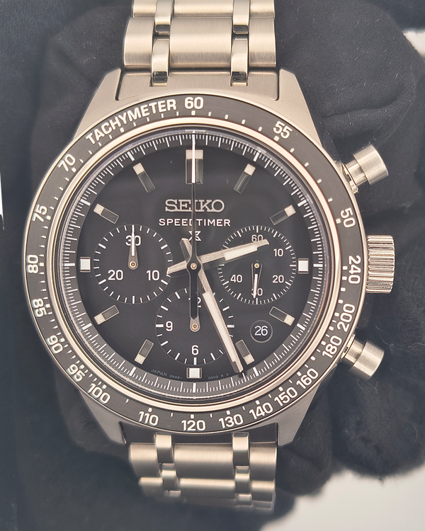 2026 Seiko Prospex Speedtimer 42MM Black Dial Steel Bracelet (SRQ055)