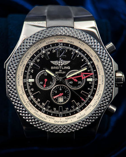 Breitling Bentley GMT Midnight L.E. 49MM Black Dial Rubber Strap (M47362)