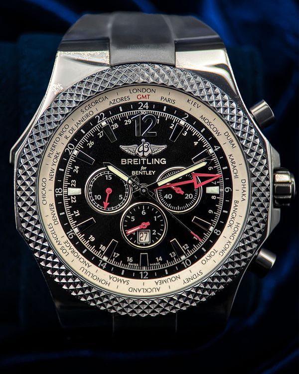 Breitling Bentley GMT Midnight L.E. 49MM Black Dial Rubber Strap (M47362)