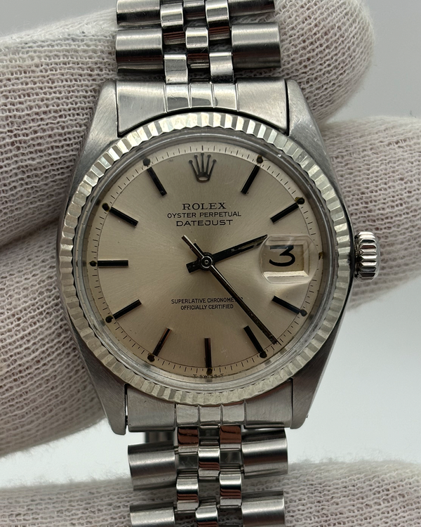 No Reserve - 1985 Rolex Datejust 36MM Silver Dial Jubilee Bracelet (1601)