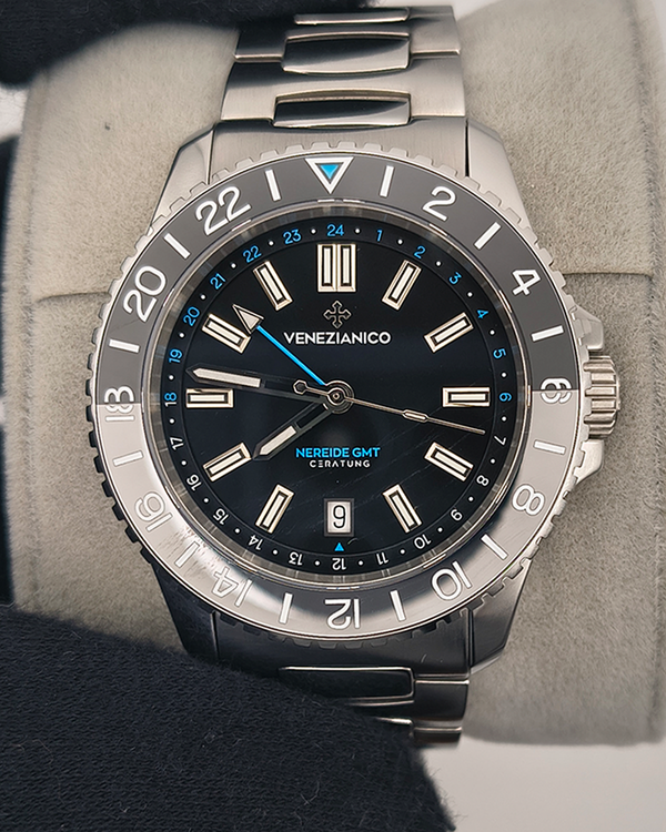 Venezianico Nereide GMT Ceratung 42MM Black Dial Steel Bracelet (4521500S)