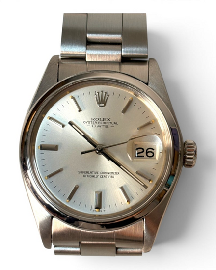 1974 Rolex Oyster Perpetual Date 34MM Silver Dial Oyster Bracelet (1500)