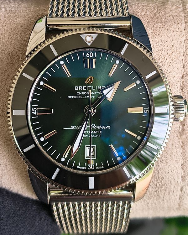 Breitling Superocean Heritage II B20 46MM Green Dial Steel Bracelet (AB2020121L1A1)