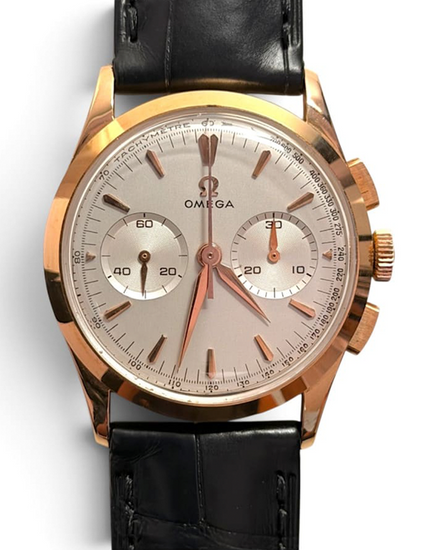 Omega Vintage Chronograph 36MM Silver Dial Leather Strap (OT 2872)