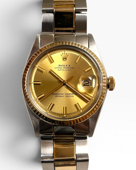 Rolex Datejust 36MM Champagne "Pie Pan" Dial Two-Tone Oyster Bracelet (1601)