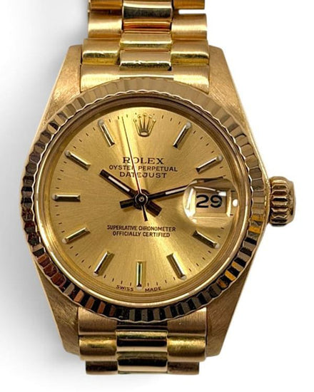 1983 Rolex Lady-Datejust 26MM Champagne Dial Yellow Gold President Bracelet (6917)