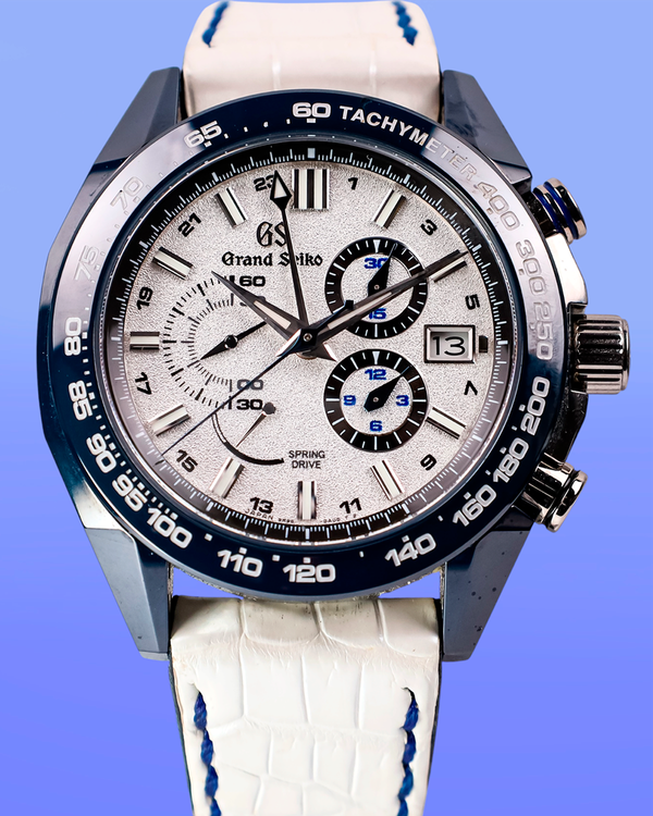 2019 Grand Seiko Spring Drive 20th & NISSAN GT-R 50th Anniversary Limited Edition 46.4MM White Dial Leather Strap (SBGC229)