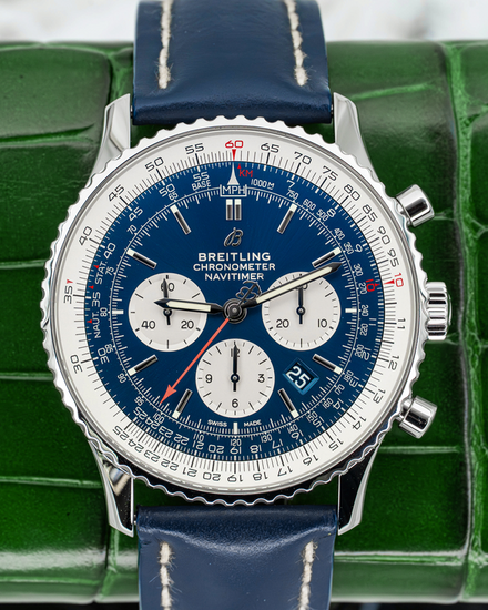 2021 Breitling Navitimer 1 B01 Chronograph 46MM Blue Dial Leather Strap (AB0127211C1X1)
