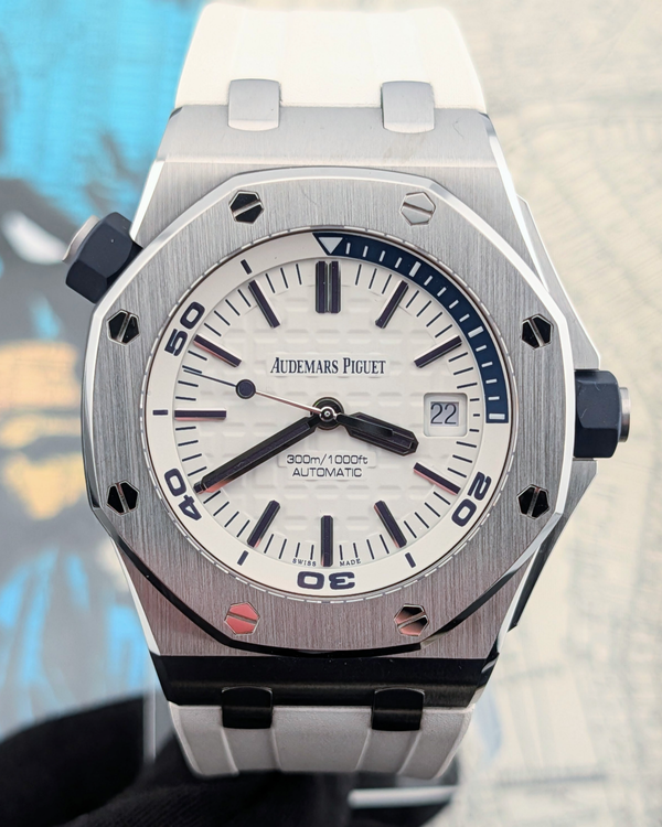 No Reserve - 2020 Audemars Piguet Royal Oak Offshore Diver "The Admiral" 42MM White Dial Rubber Strap (15710ST.OO.A010CA.01)