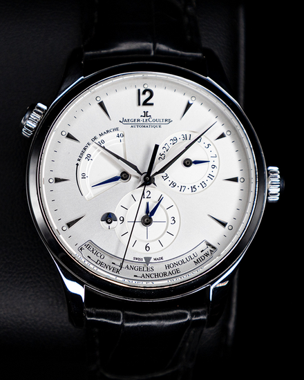 No Reserve - 2020 Jaeger-LeCoultre Master Geographic 39MM Silver Dial Leather Strap (Q1428421)