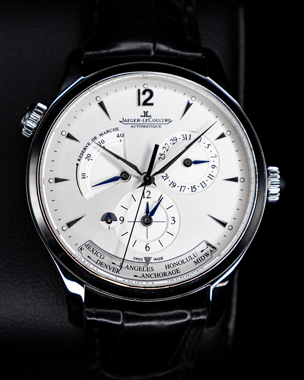 No Reserve - 2020 Jaeger-LeCoultre Master Geographic 39MM White Dial Leather Strap (Q1428421)