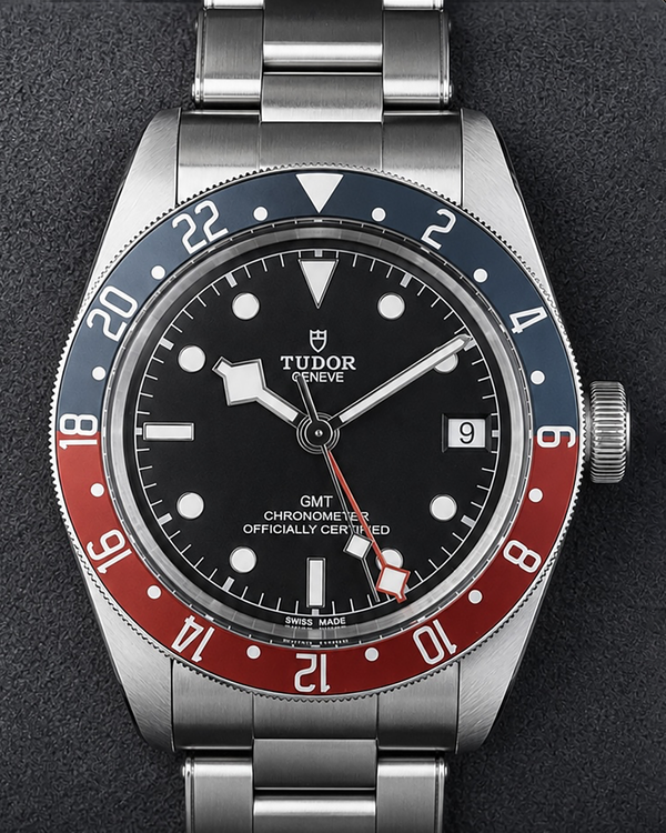 No Reserve - 2020 Tudor Black Bay GMT "Pepsi" 41MM Black Dial Leather Strap (79830RB)