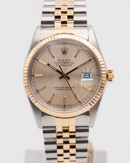 Rolex Datejust 36MM "Tapestry" Champagne Dial Two-Tone Jubilee Bracelet (16013)