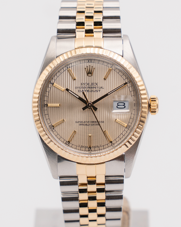 Rolex Datejust 36MM "Tapestry" Champagne Dial Two-Tone Jubilee Bracelet (16013)