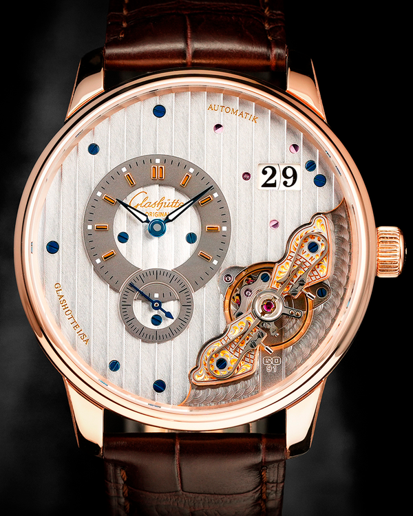2023 Glashütte Original PanoMaticInverse 42MM Rhodium Dial Leather Strap (1-91-02-01-05-62)