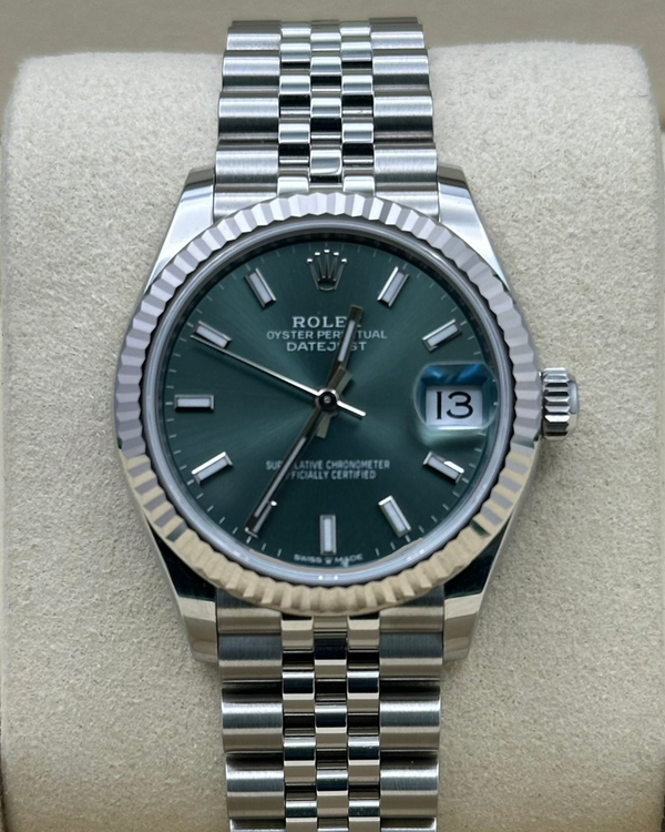 2026 Rolex Datejust 31MM Green Dial Super Jubilee Bracelet (278274)