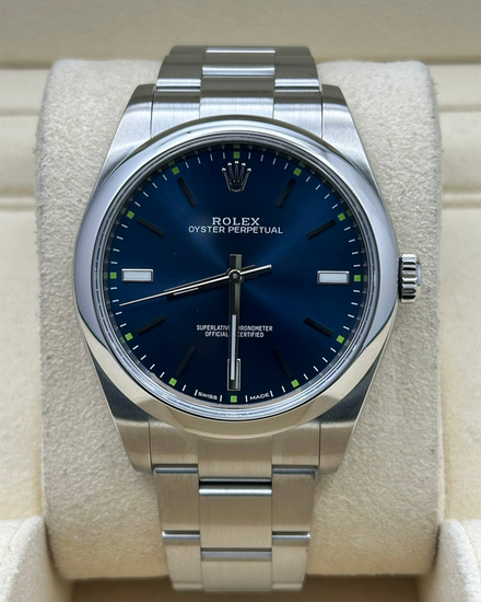 2017 Rolex Oyster Perpetual 39MM Blue Dial Oyster Bracelet (114300)