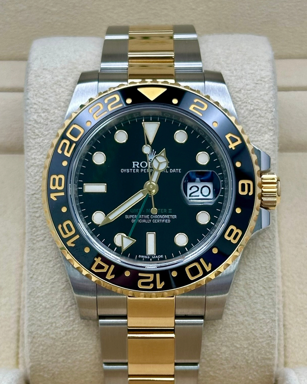2015 Rolex GMT-Master II 40MM Black Dial Two-Tone Oyster Bracelet (116713LN)
