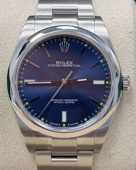 2017 Rolex Oyster Perpetual 39MM Blue Dial Oyster Bracelet (114300)