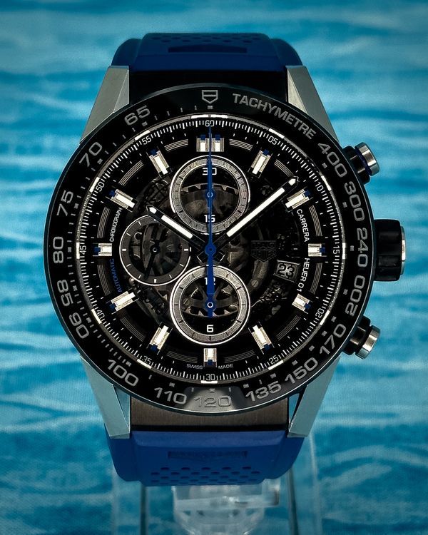 TAG Heuer Carrera 43MM Skeleton Dial Rubber Strap (CAR2A1T.FT6052)