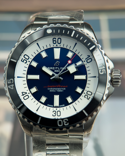 2025 Breitling Superocean 44MM Blue Dial Steel Bracelet (A17376)