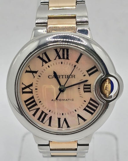 2014 Cartier Ballon Bleu 36MM Mother Of Pearl Dial Two-Tone Bracelet (W6920070)