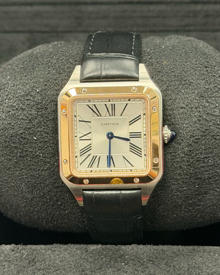 2025 Cartier Santos De Cartier 38MM Silver Dial Leather Strap (W2SA0038)
