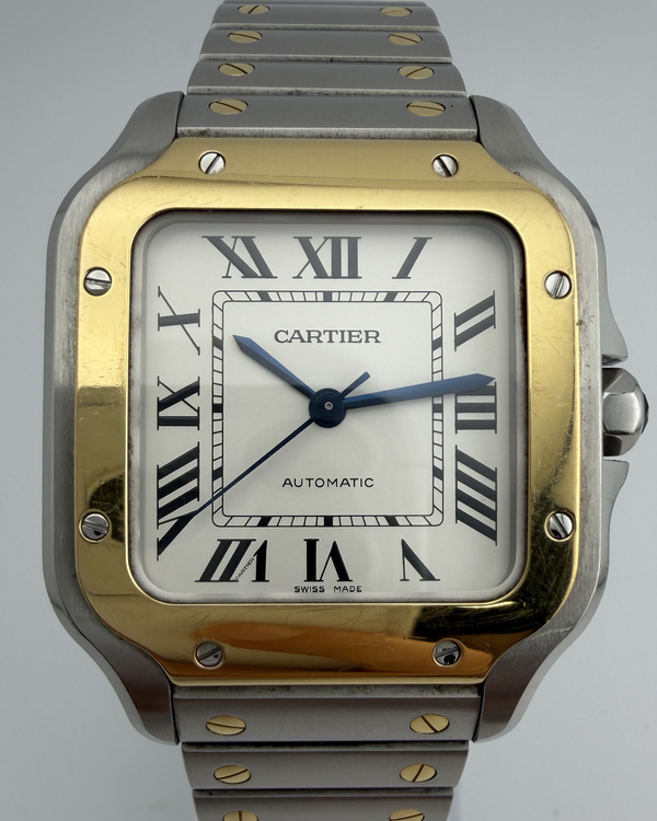 2019 Cartier Santos De Cartier 35MM White Dial Two-Tone Bracelet (W2SA0016)