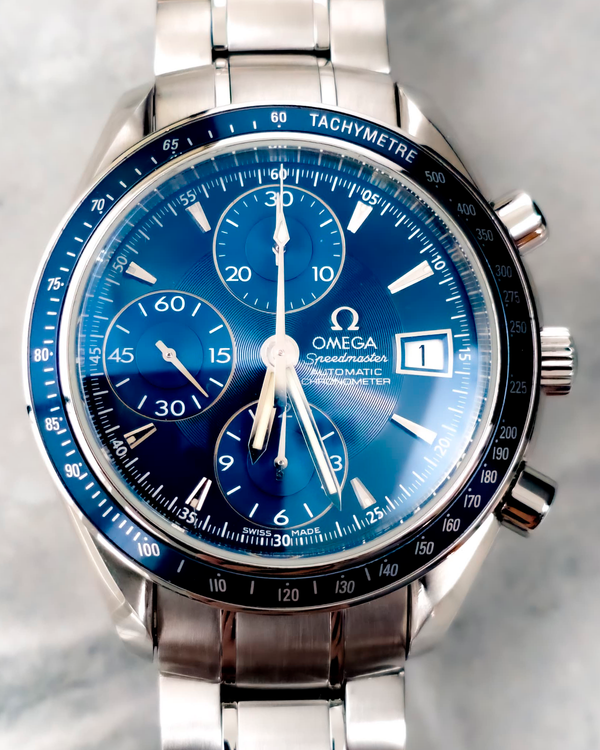 No Reserve - Omega Speedmaster Date 40MM Blue Dial Steel Bracelet (3212.80.00)