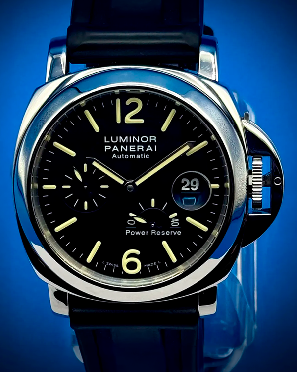2015 Panerai Luminor Power Reserve 44MM Black Dial Rubber Strap (PAM00090)