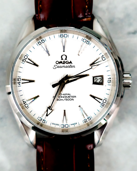 No Reserve - 2021 Omega Seamaster Aqua Terra 150M 41.5MM White Dial Leather Strap (231.13.42.21.02.001)