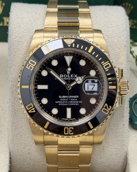 2019 Rolex Submariner Date 41MM Black Dial Yellow Gold Oyster Bracelet (116618LN)