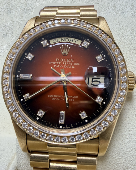 1979 Rolex Day-Date 36MM Red Vignette Yellow Gold President Bracelet (18038)