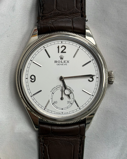 2026 Rolex 1908 39MM White Dial Leather Strap (52509)