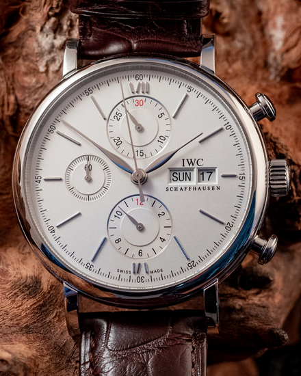 2020 IWC Schaffhausen Portofino Chronograph 42MM Silver Dial Leather Strap (IW391027)